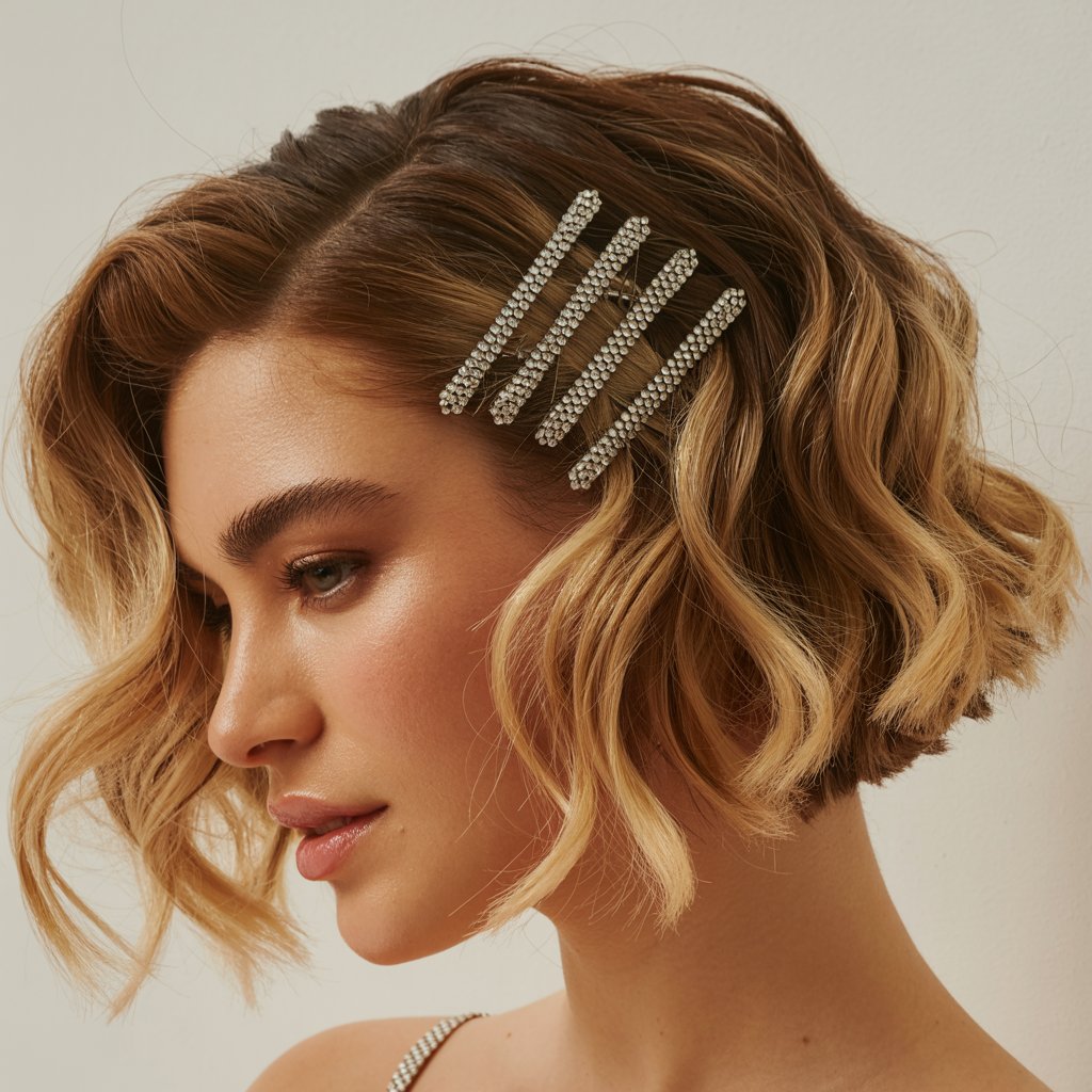 The Wavy Bob with Sparkle Pins