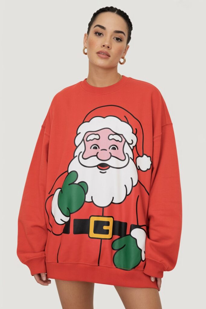Retro Oversized Santa Crewneck