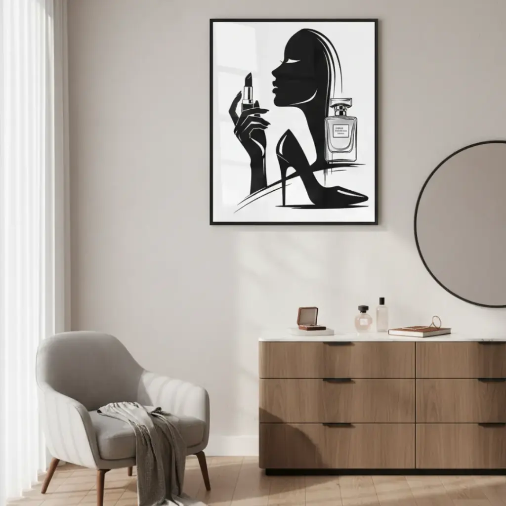 Black & White Fashion Woman Art