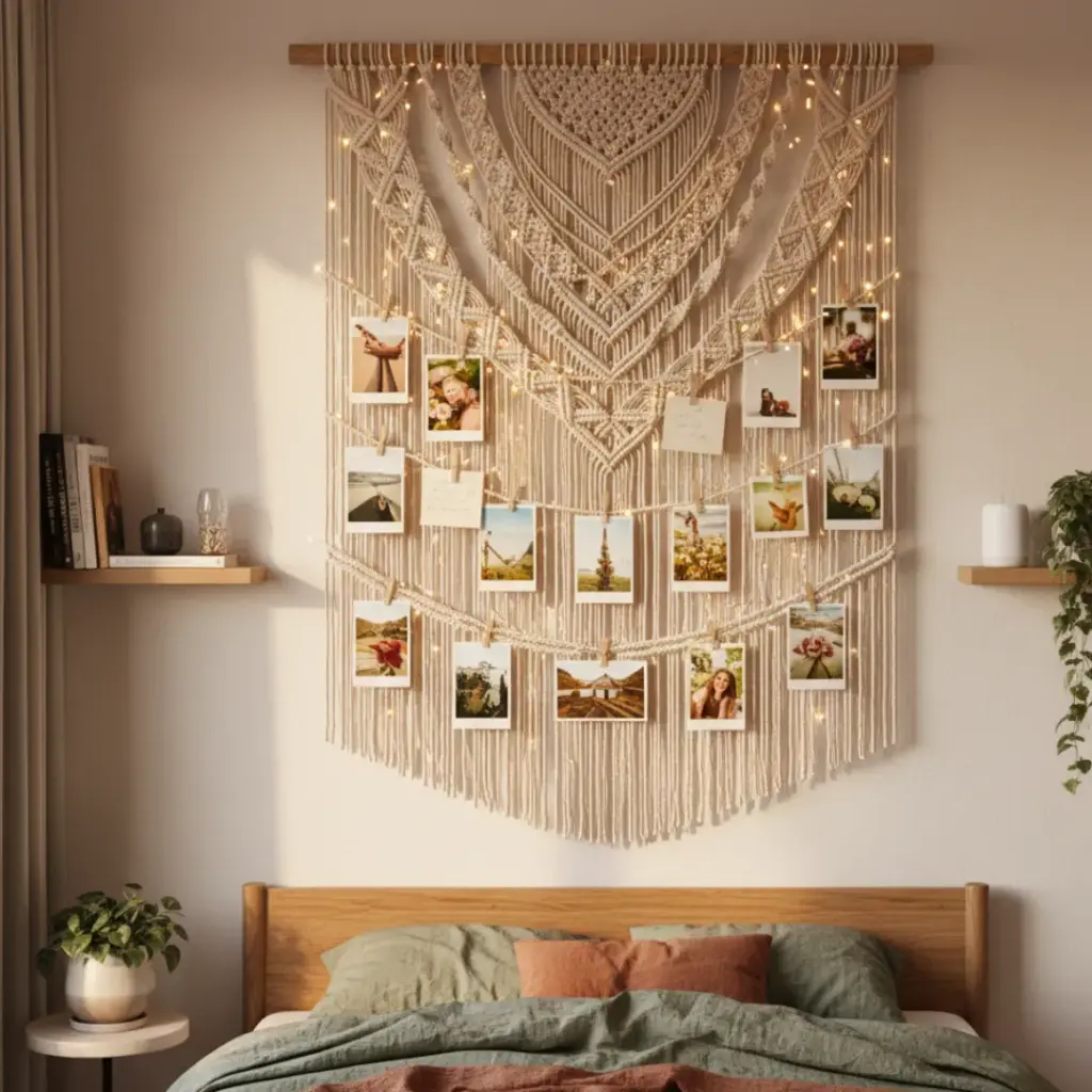 Boho Macramé Photo Display