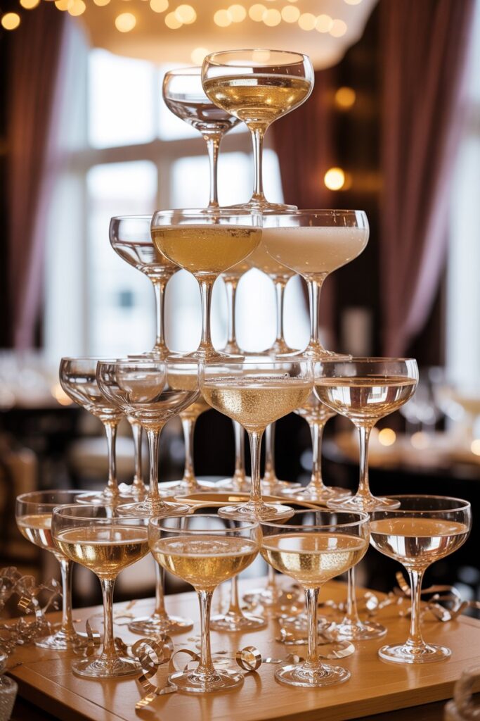 Champagne Tower Centerpiece