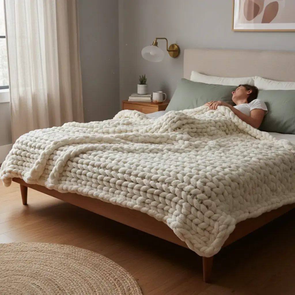 Chunky Knit Throw Blanket