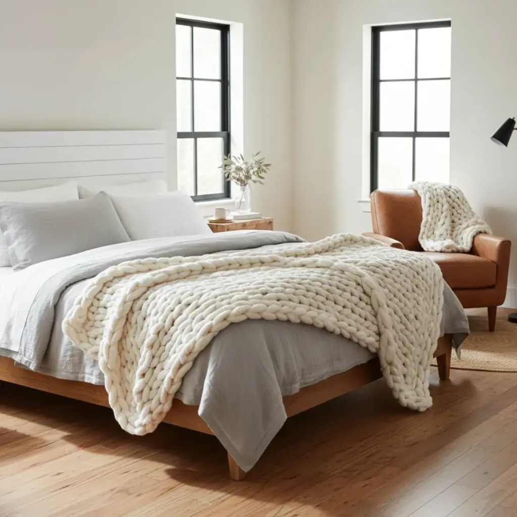 Chunky Knit Throw Blanket