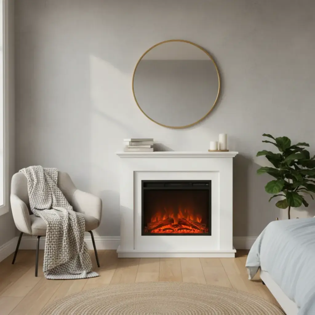 Electric Fireplace with Mantel