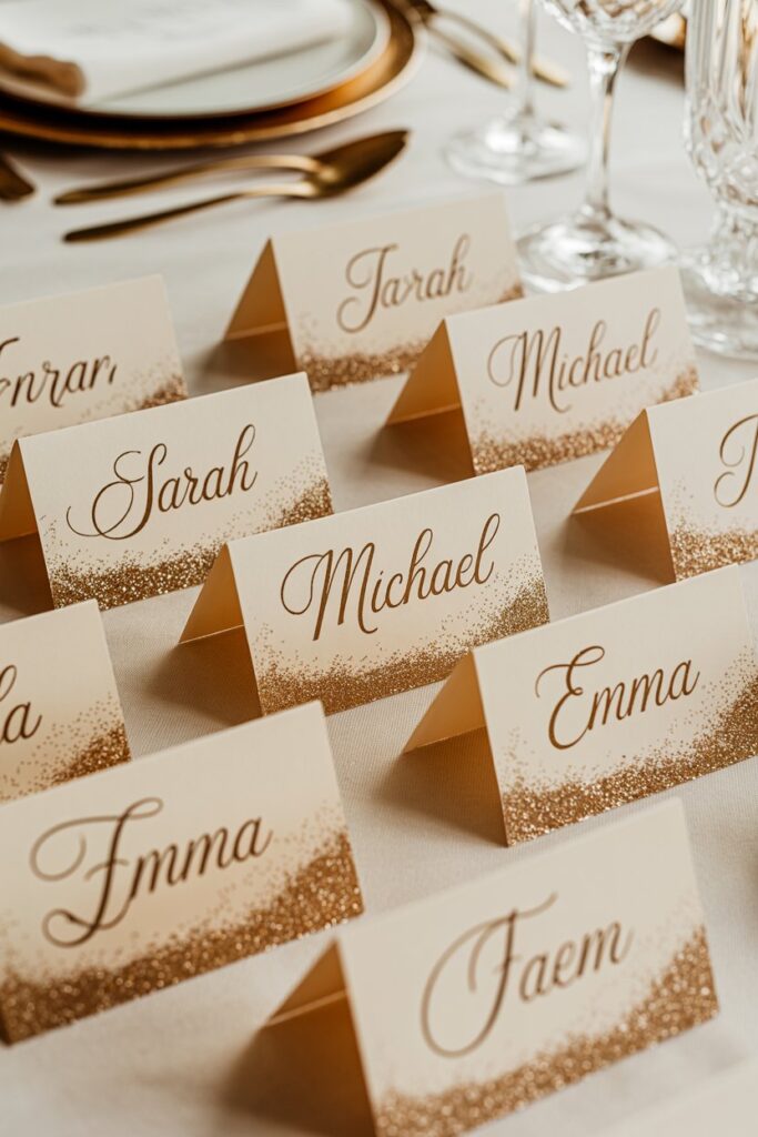 Glittered Place Cards