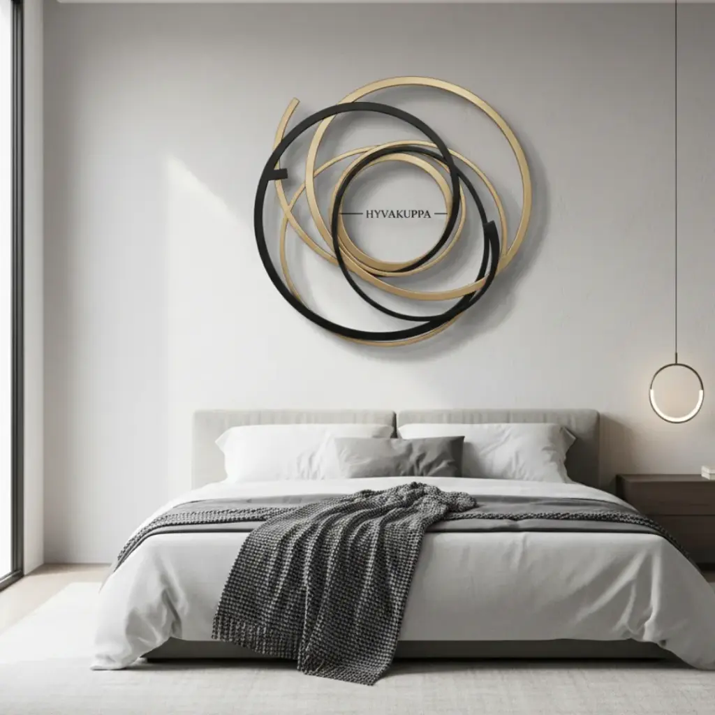 . HYVAKUPPA 3D Metal Geometric Wall Sculpture