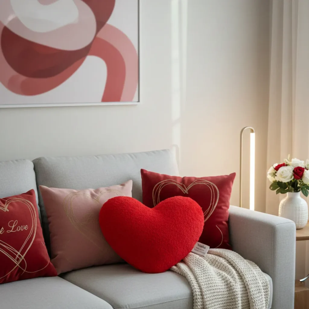 Heart-Themed Throw Pillows