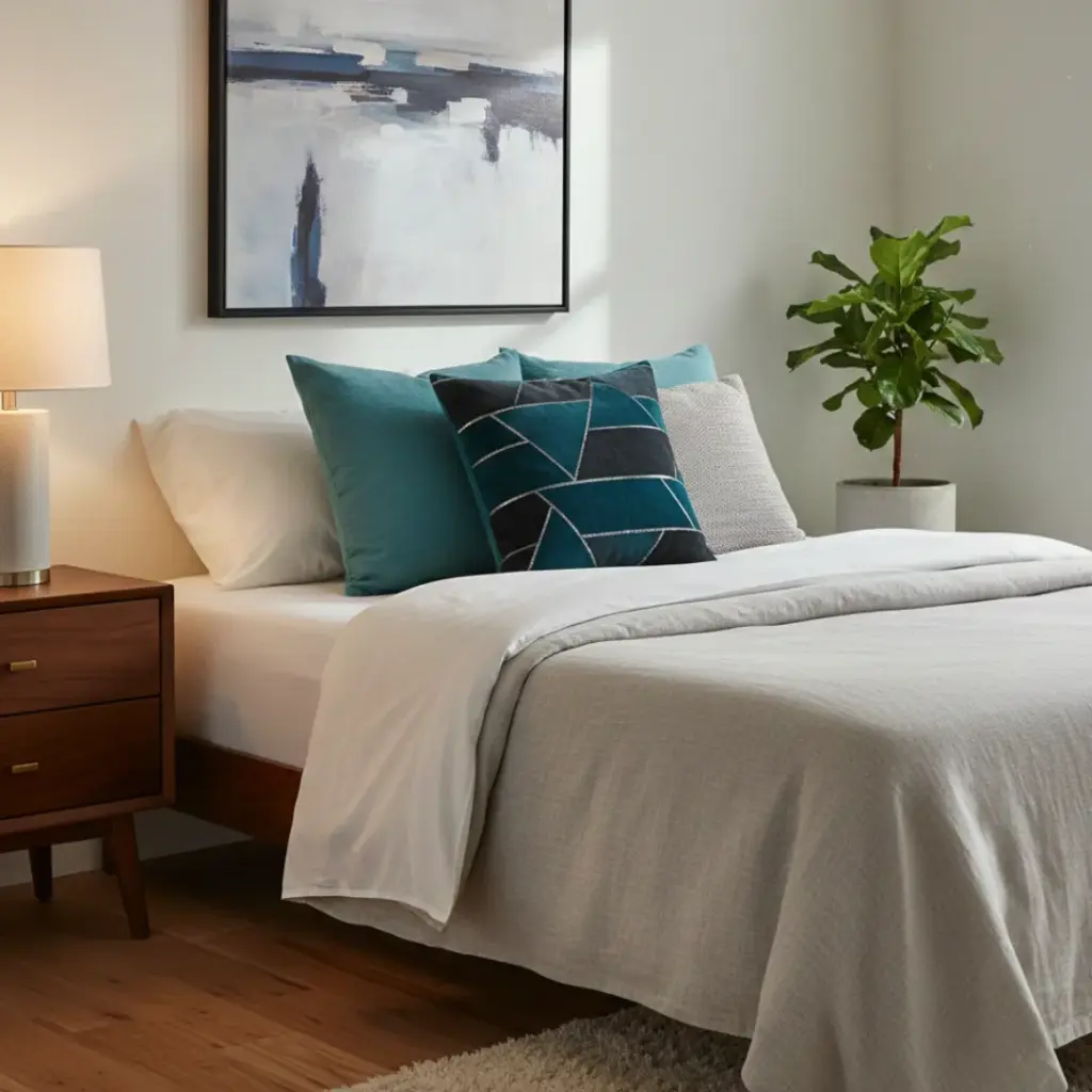 Turquoise & Grey Throw Pillow Covers