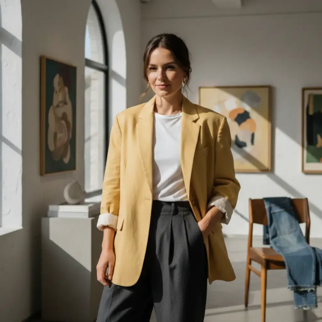 Boxy "Butter Yellow" Blazer