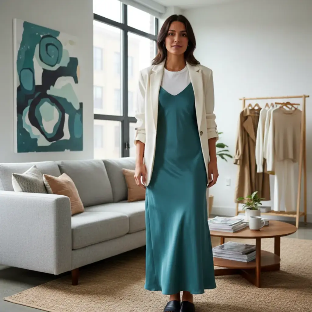 Transformative Teal Slip Dress