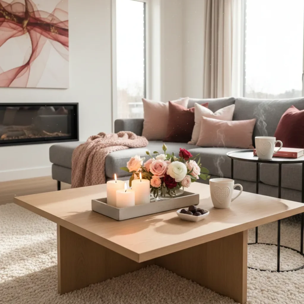 Valentine-Themed Table Setup