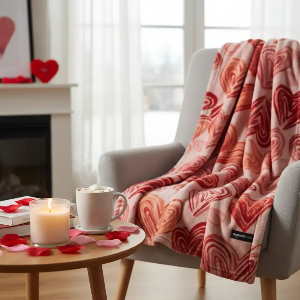 Valentine-Themed Throw Blankets