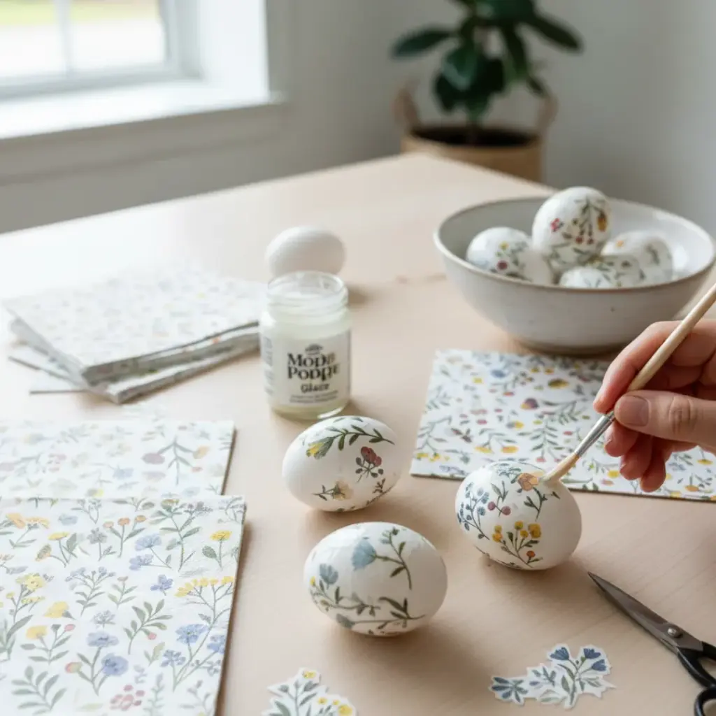 Decoupage Botanical Eggs