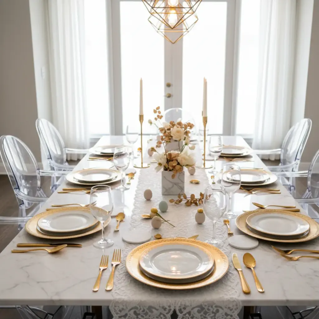 Elegant Gold and Marble