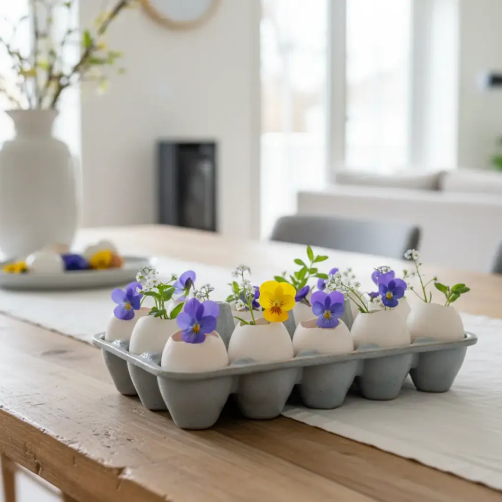 Floral Eggshell Vases