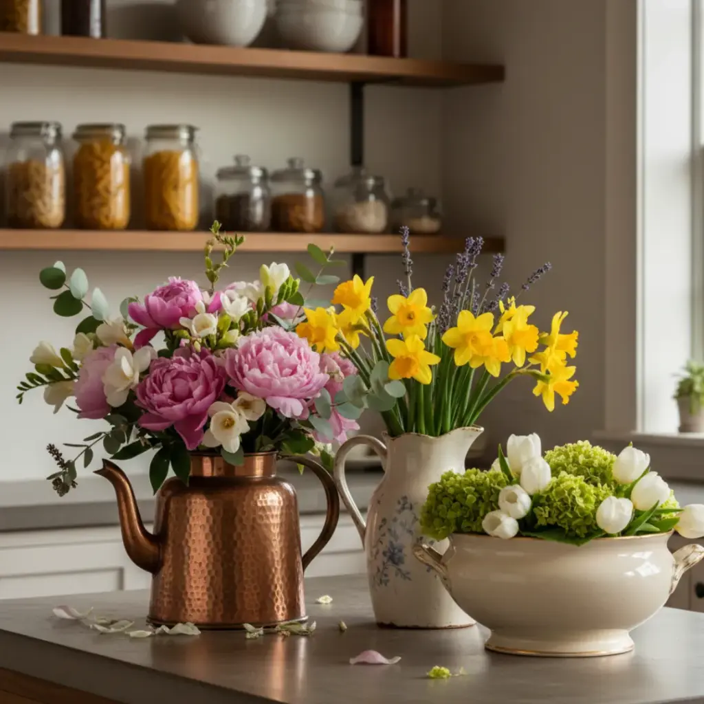 Fresh Blooms in Unexpected Vessels