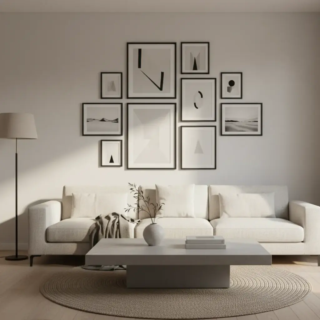 Gallery Walls in Monochromatic Tones