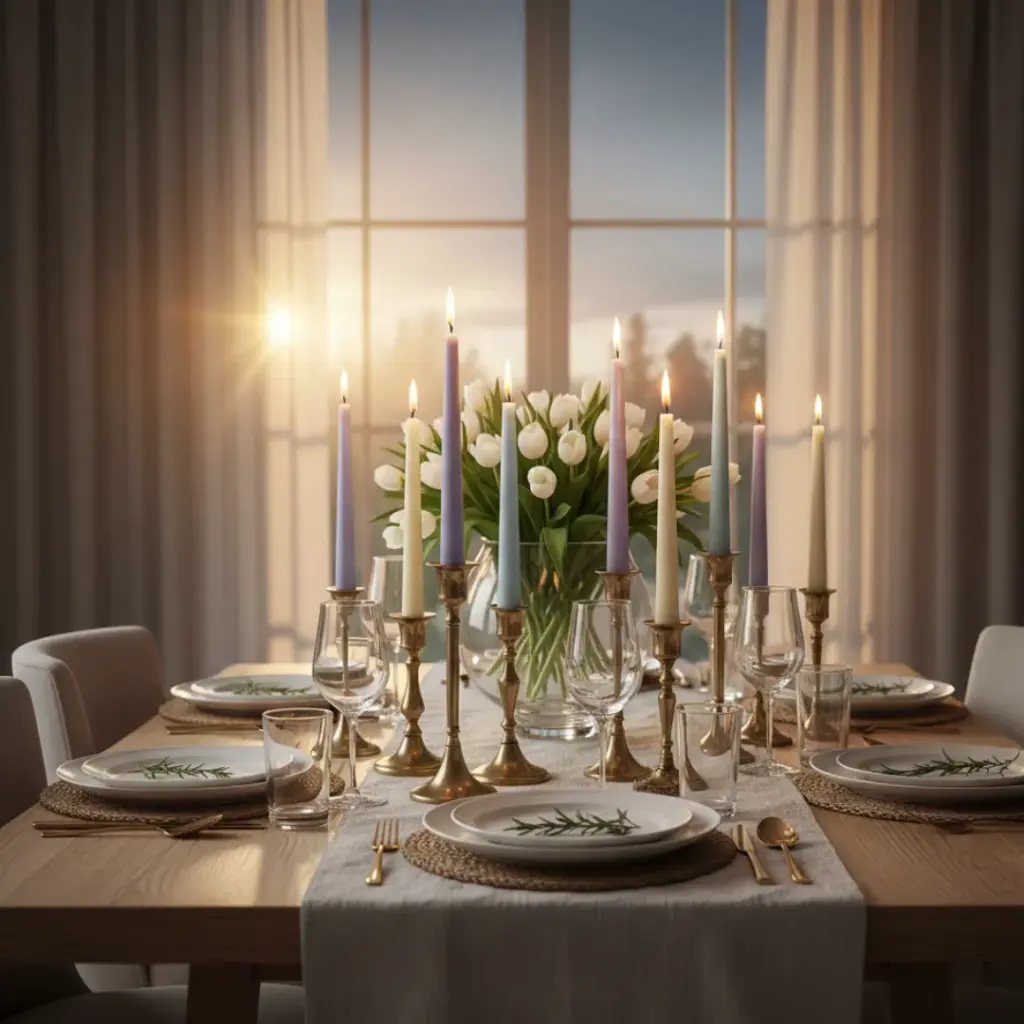 Taper Candles in Spring Hues