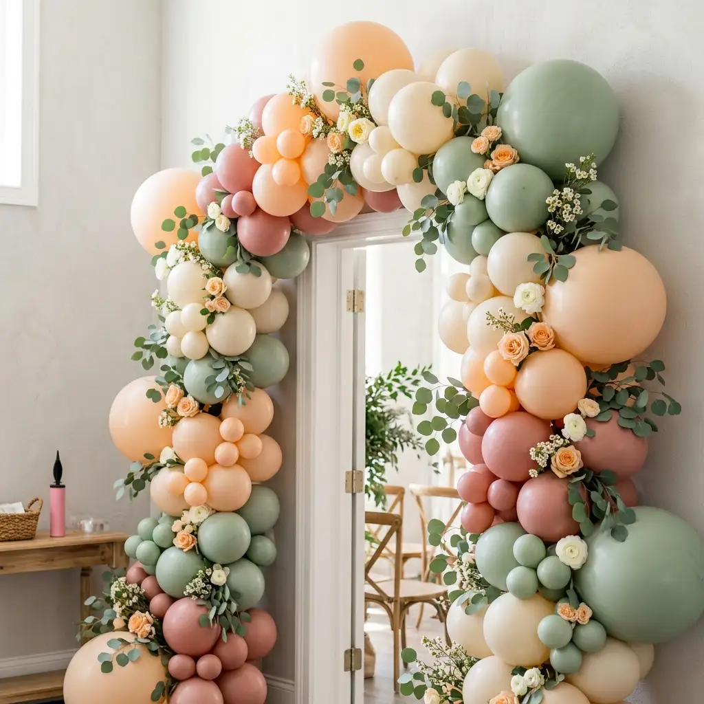 Balloon Arch with a Floral Twist