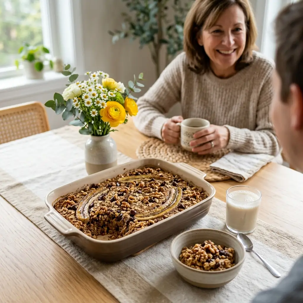 Banana Bread Baked Oatmeal