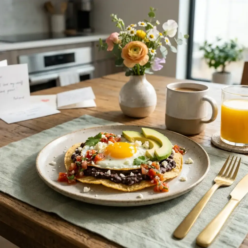 Breakfast Tostadas with Black Beans