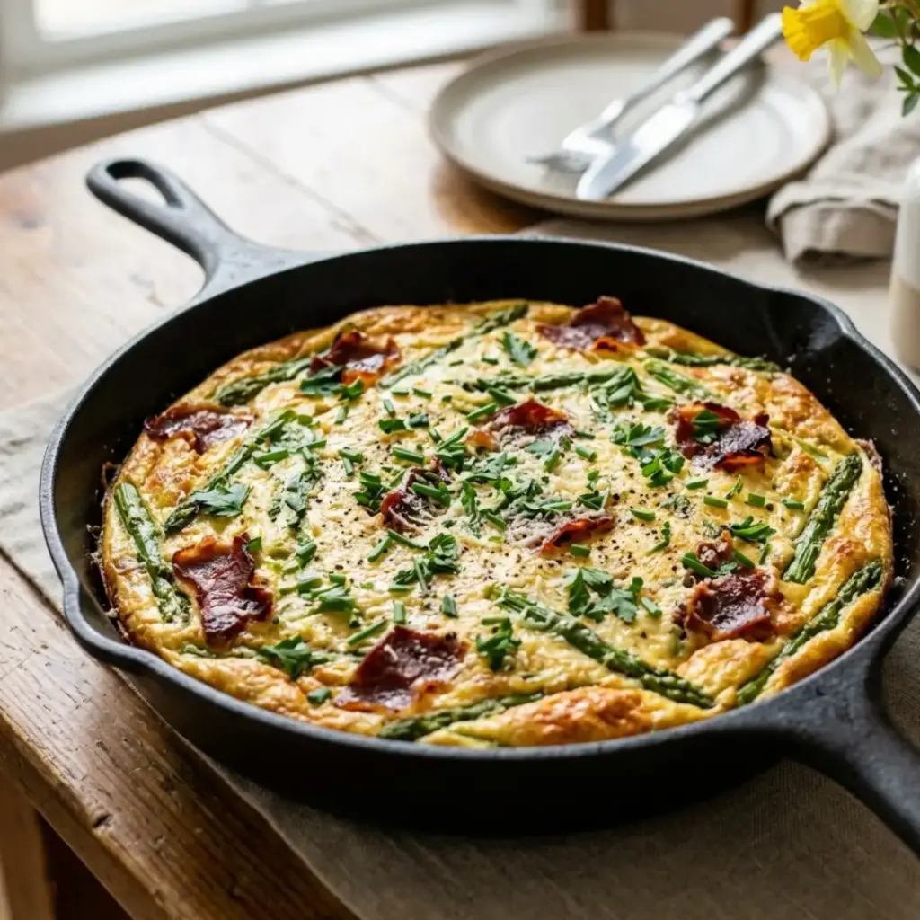 Crispy Prosciutto and Asparagus Frittata
