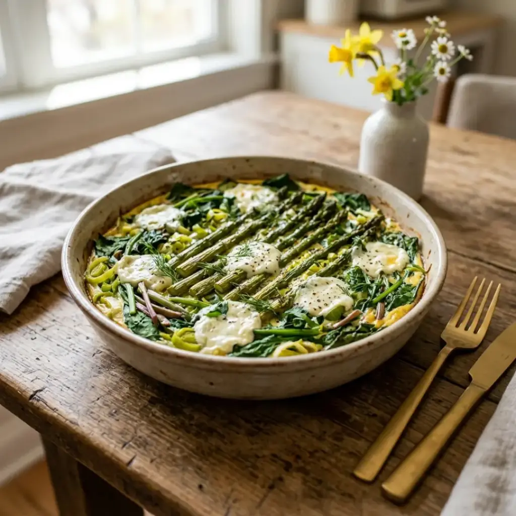 Crustless Spring Vegetable Quiche