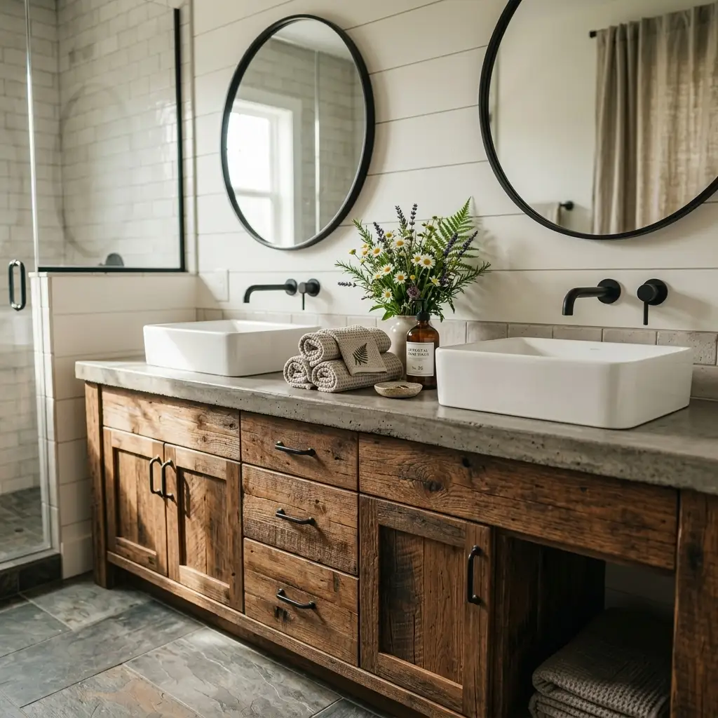 Reclaimed Wood Double Vanities