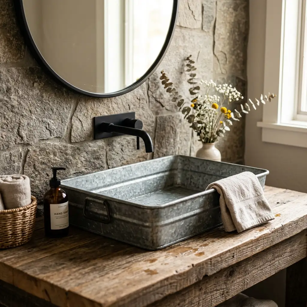 Mighty Galvanized Washbasin