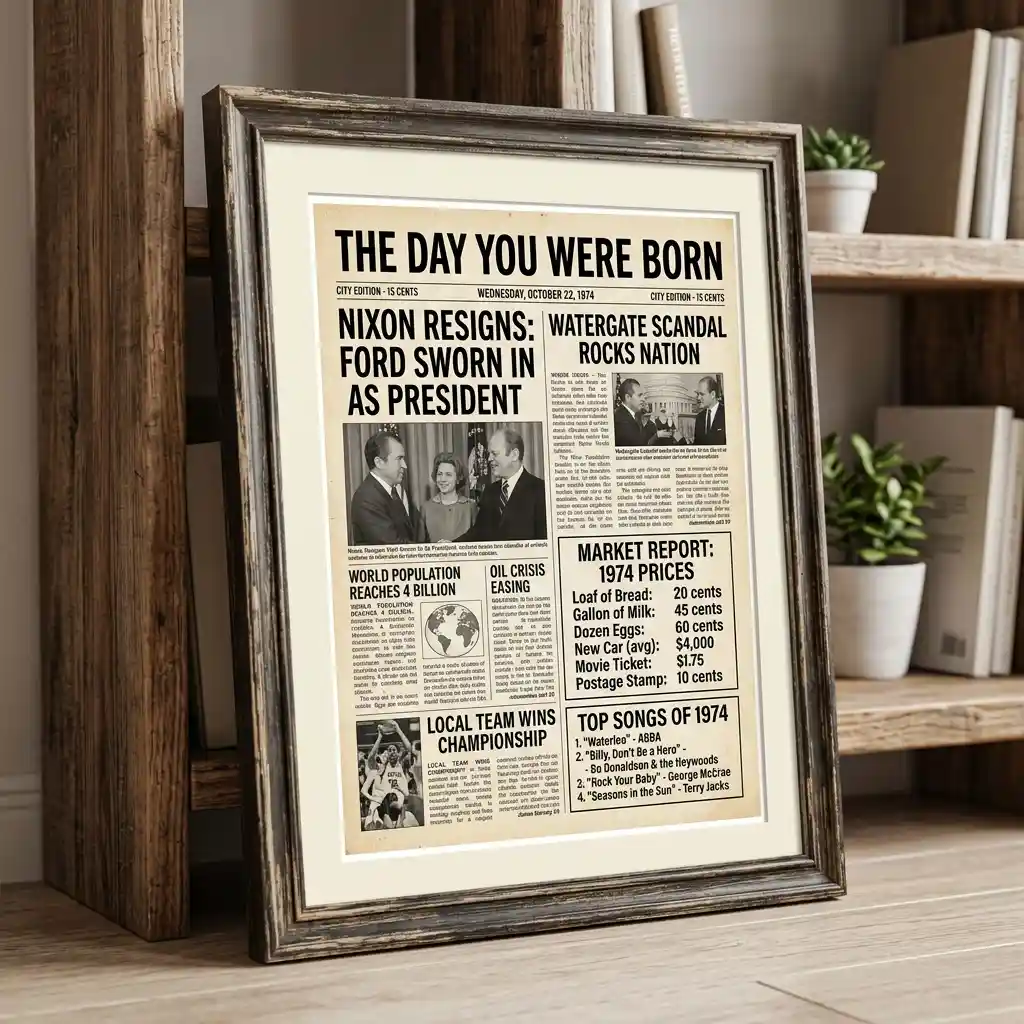 Day You Were Born" Newspaper Print