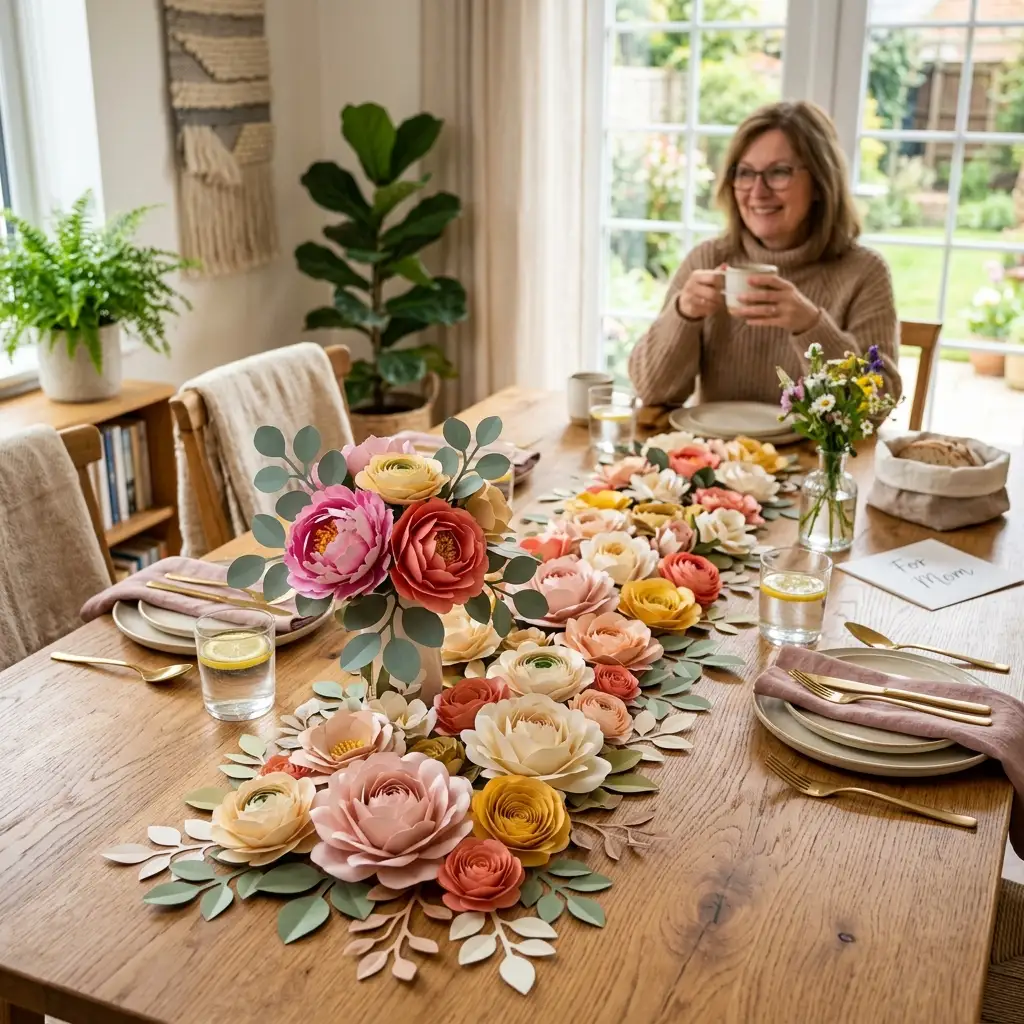 Paper Flower Table Runner
