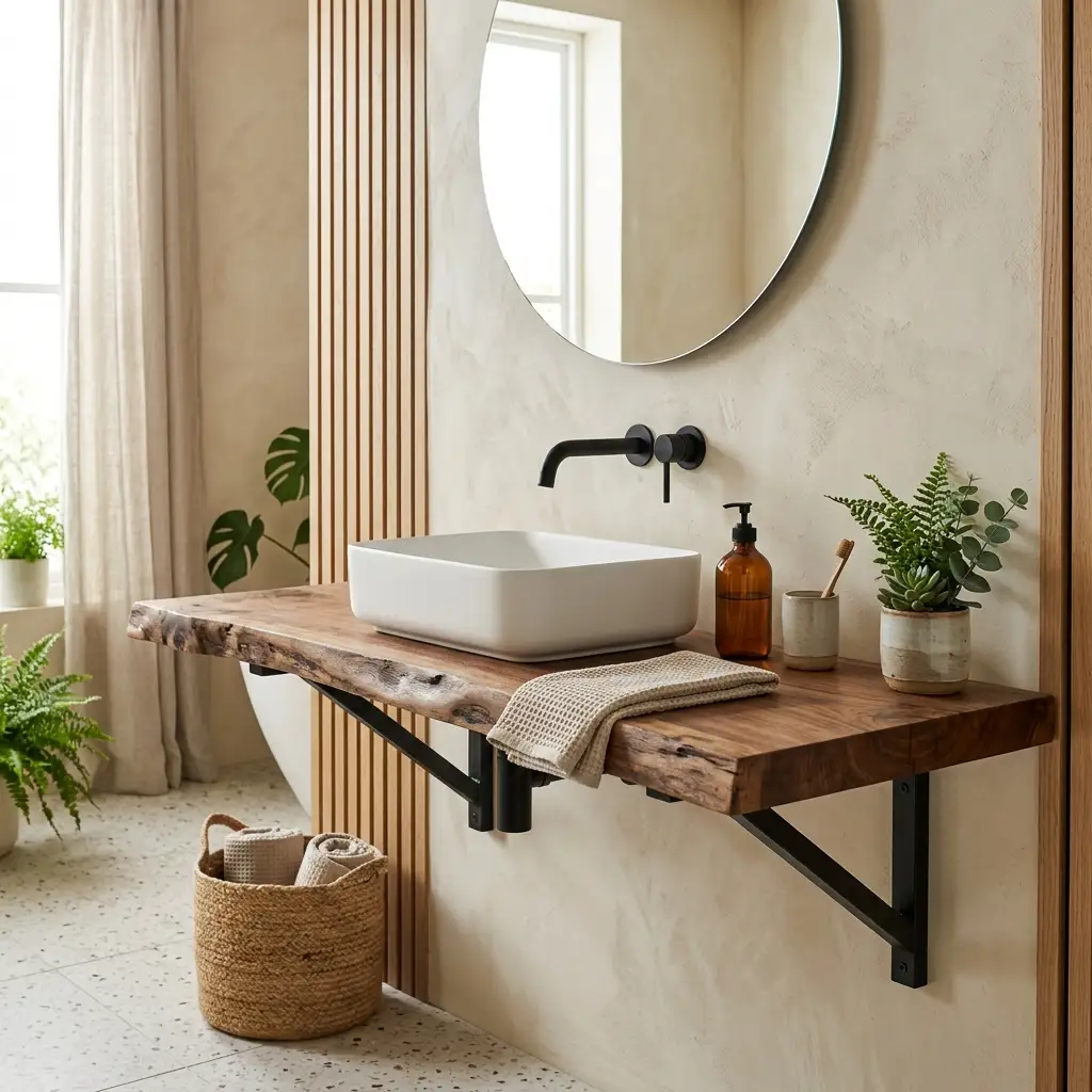 Floating Live-Edge Vanities