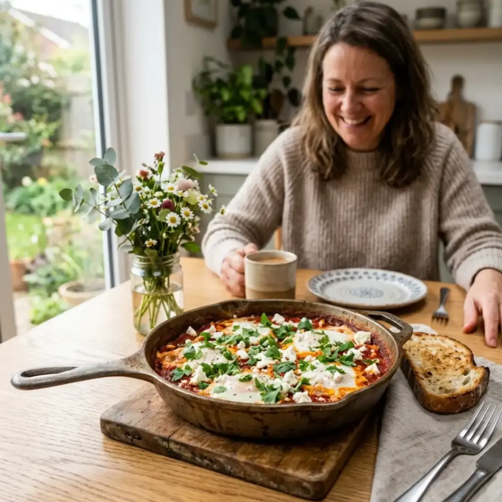 Shakshuka with Feta and Cilantro