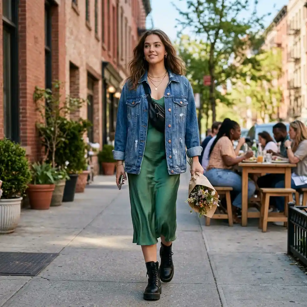 The Slip Dress and Denim Jacket
