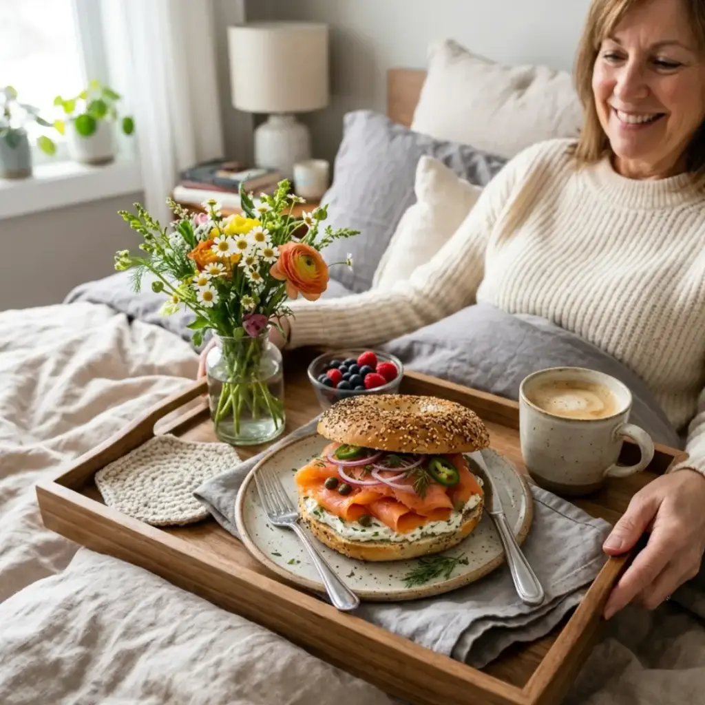 Smoked Salmon and Cream Cheese Bagels