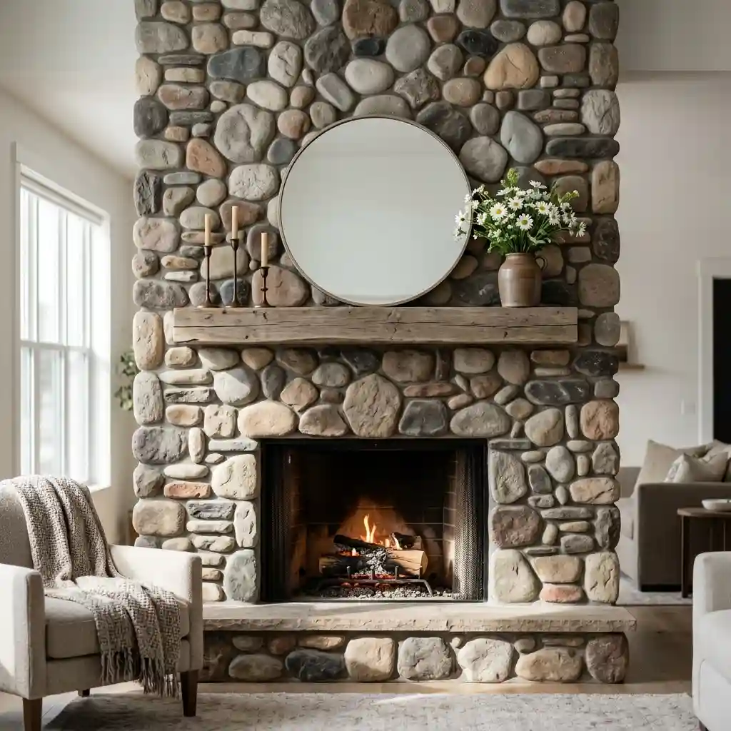 The Statement Stone Fireplace
