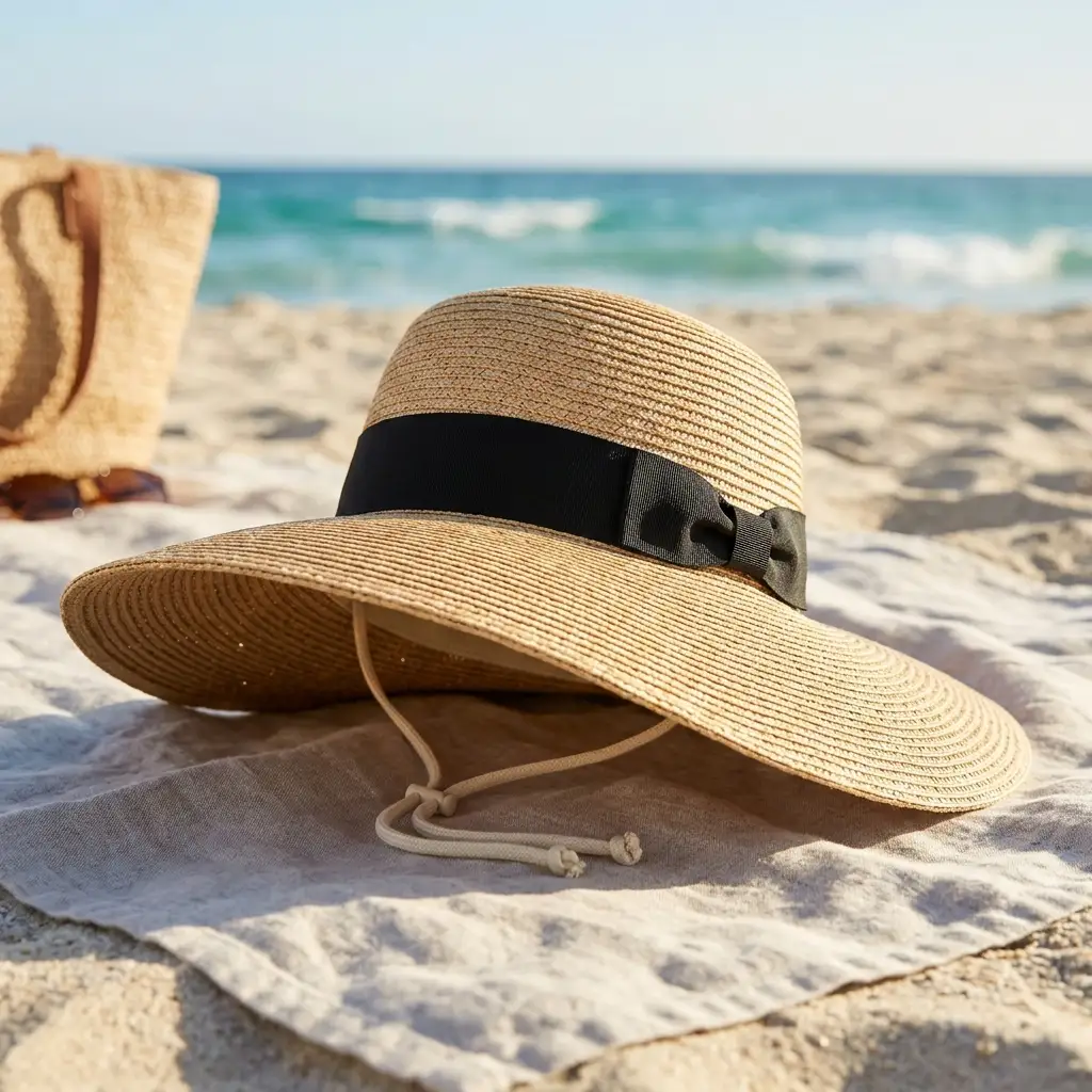 Wide-Brimmed Straw Hat