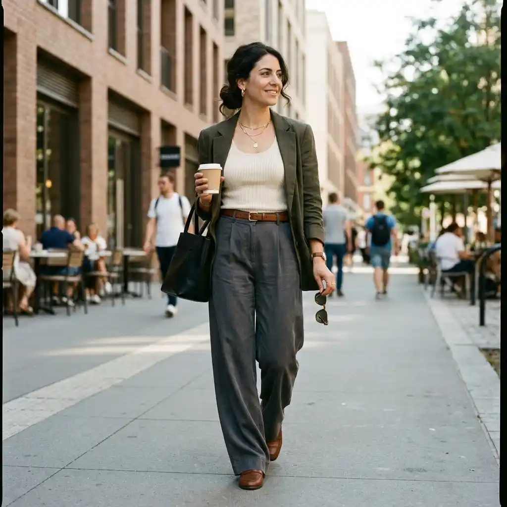 Wide-Leg Trousers and a Fitted Tank