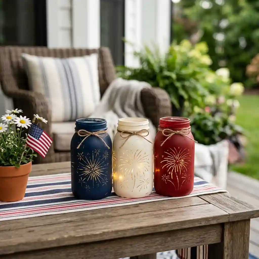 Mason Jar Firework Centerpieces