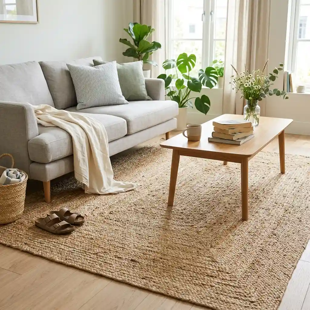 Use Light-Colored Area Rugs