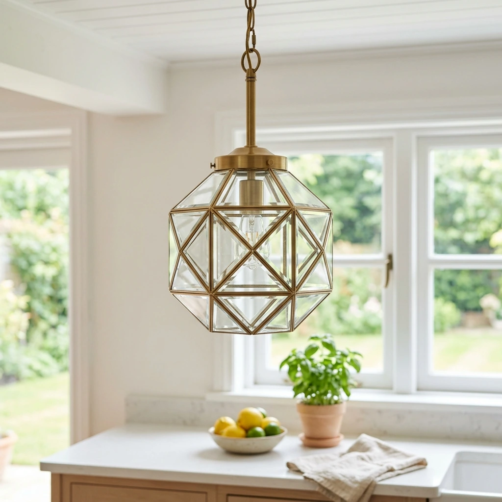 Faceted Glass Pendant Light