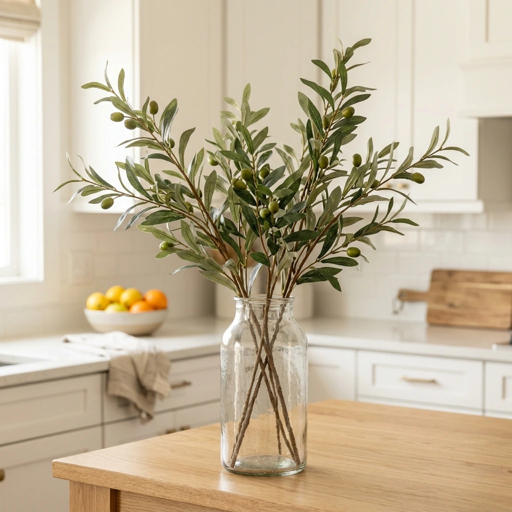 Faux Olive Greenery Stems