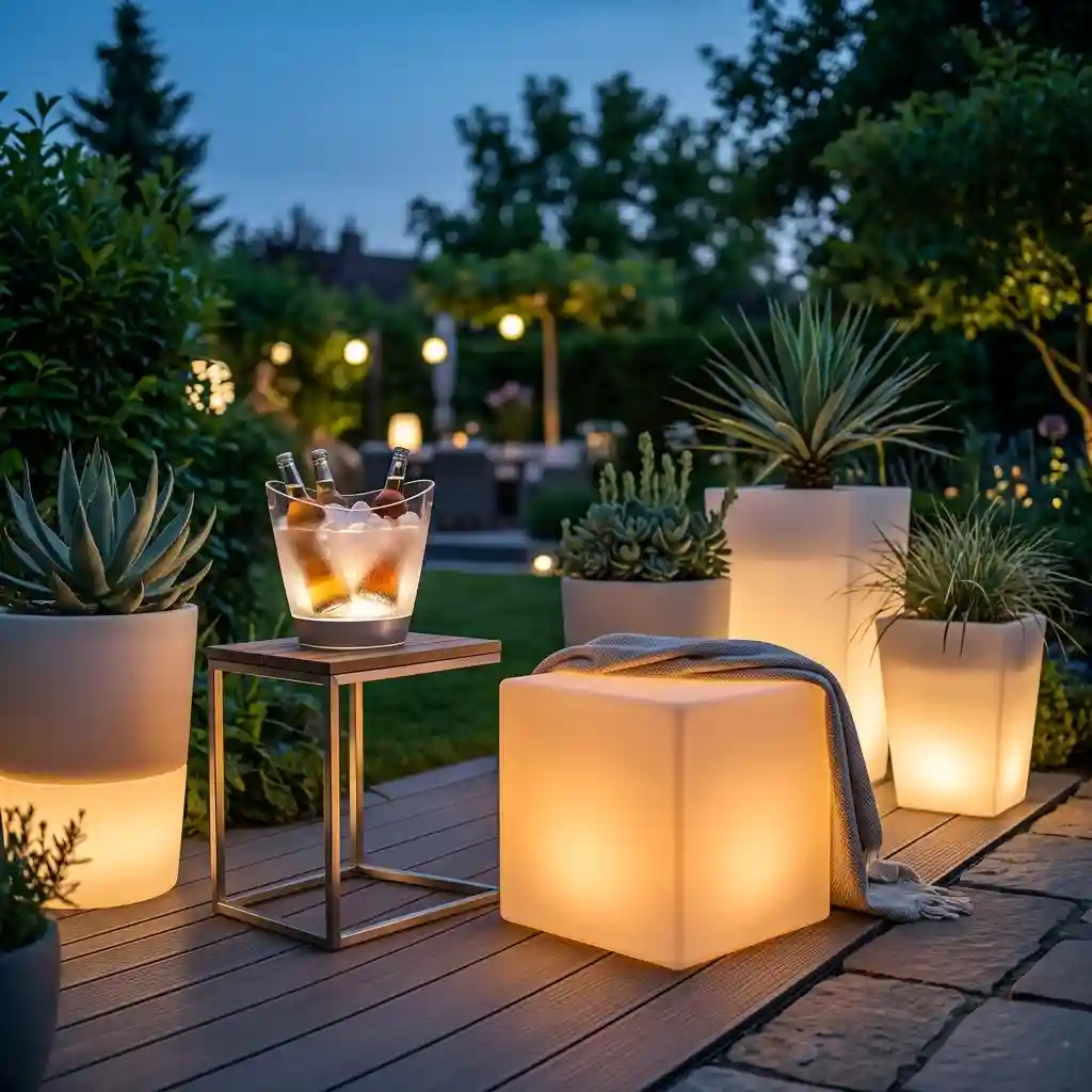🍹 Glowing Furniture and Planters