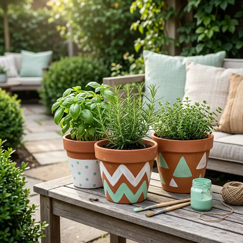 Hand-Painted Terracotta Pots