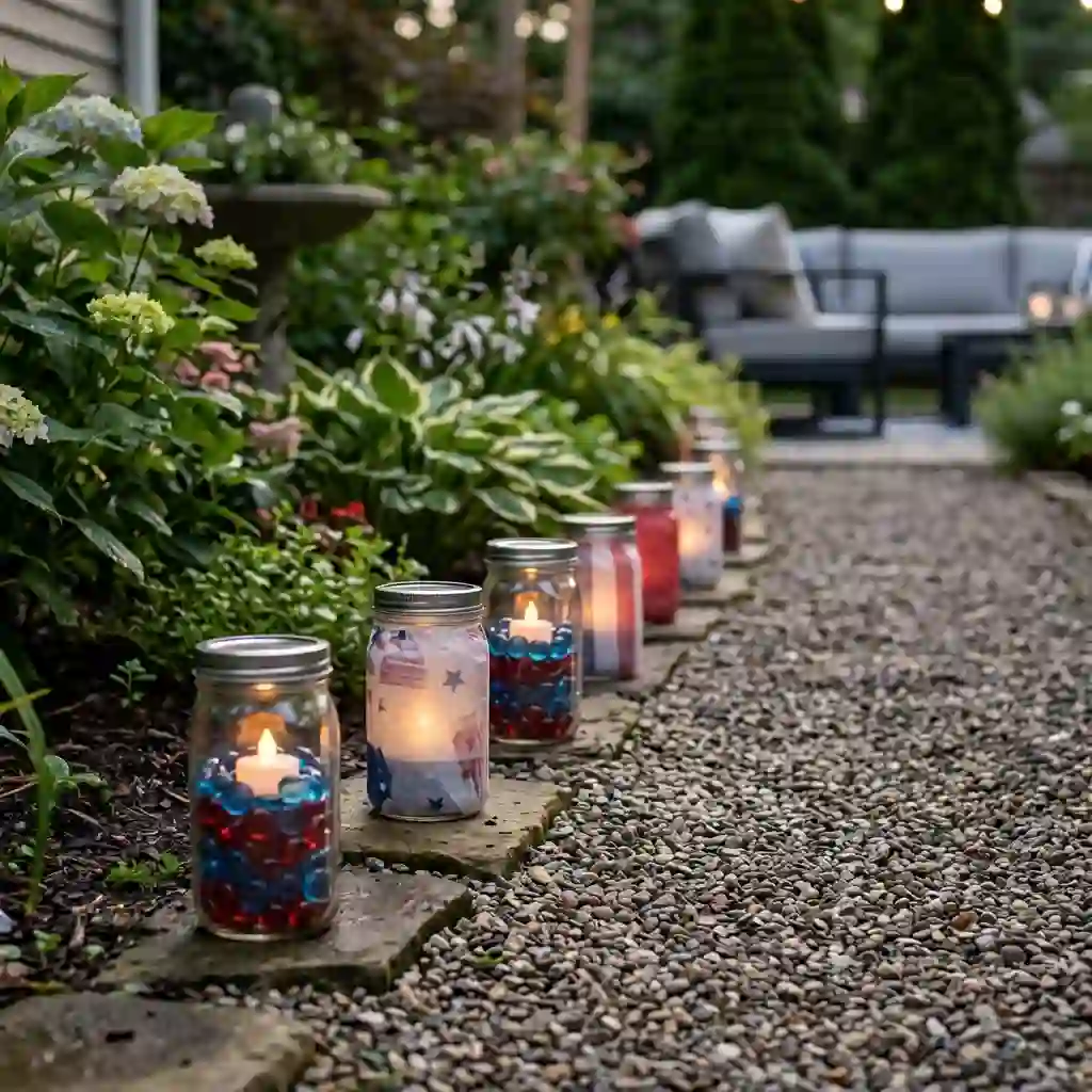 Mason Jar Patriotic Lanterns