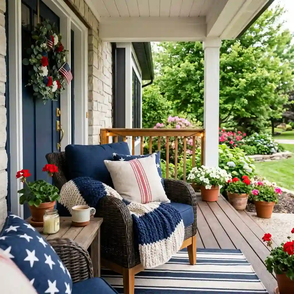 Cozy Seating with Patriotic Textiles