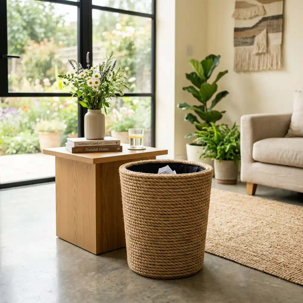 Rope-Wrapped Wastebaskets