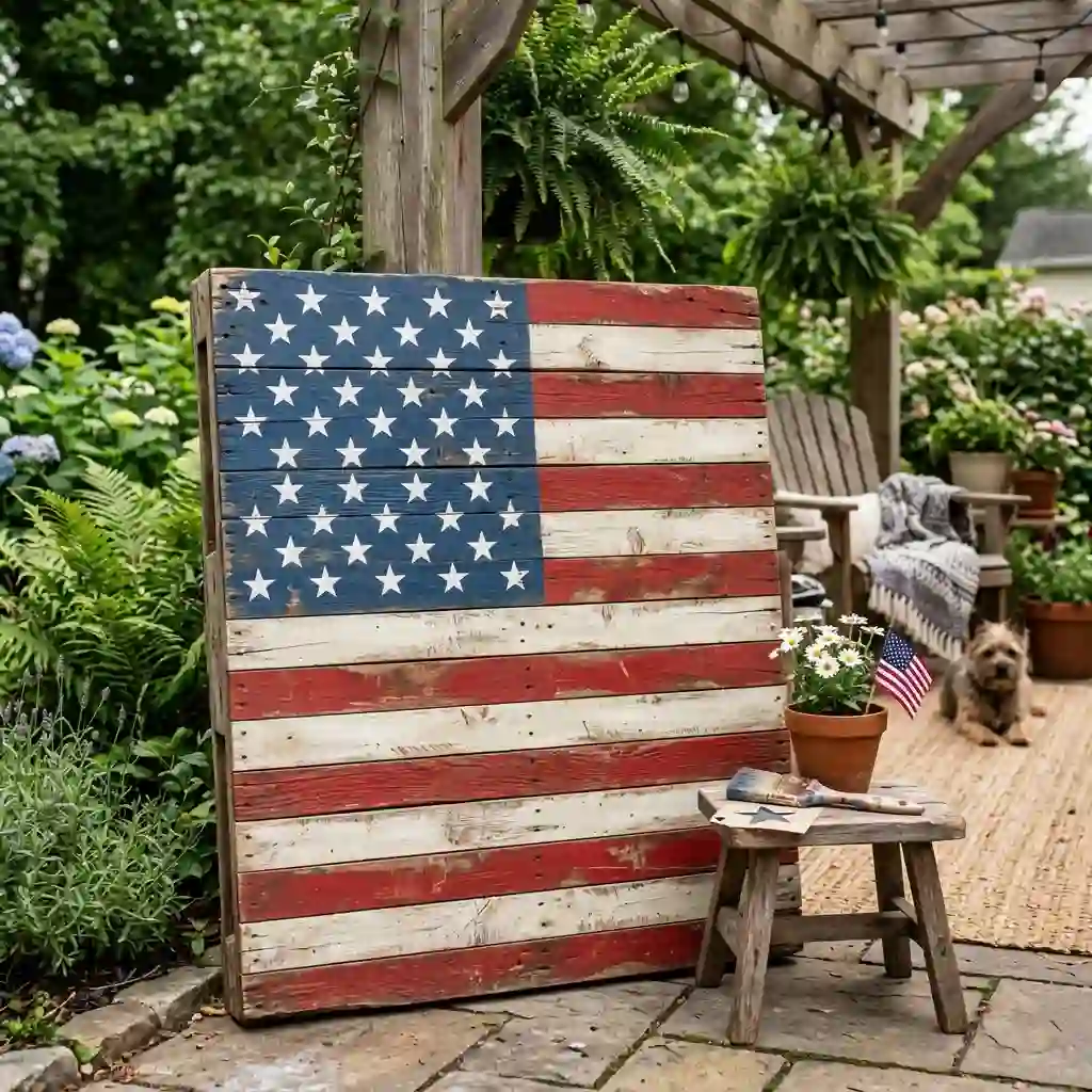 Rustic Wood Pallet Flag