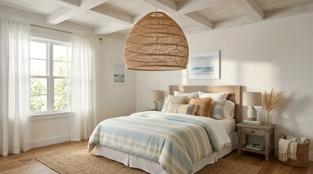 Incorporate woven rattan lighting