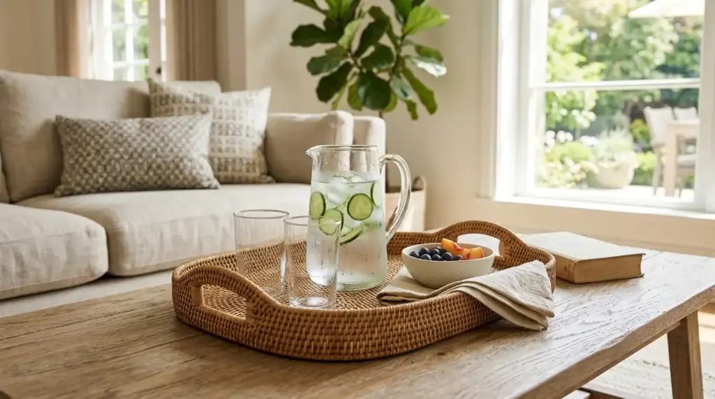 Woven Rattan Serving Trays
